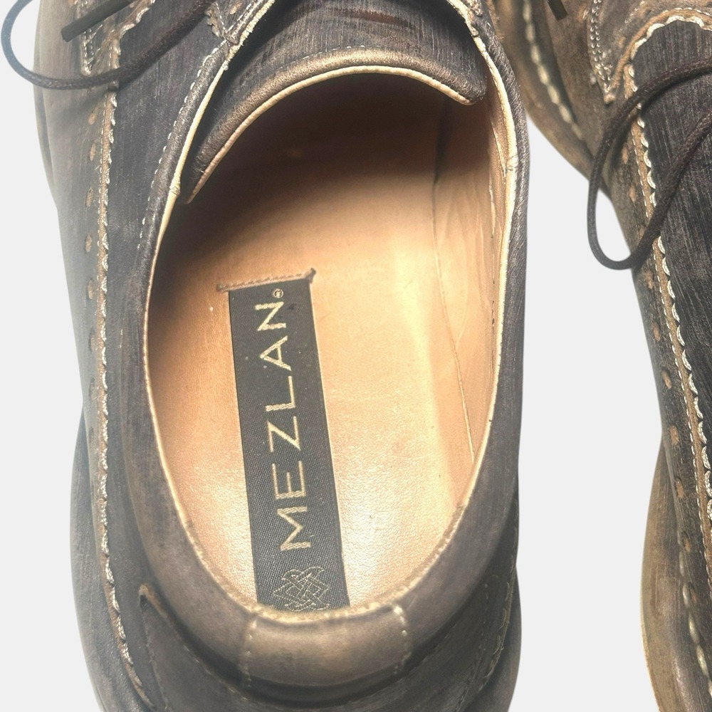 Mezlan MUZIO Distressed Leather Oxfords | Size 8 M | Hand-Finished Spain - Picture 7 of 11